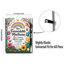 1 Cuaderno de espiral con estilo romántico francés con bolígrafo, cubierta decorada con arcoíris, flores, pájaros y texto francés, 100 páginas prácticas adecuadas para trabajo, estudio, diario, también un gran regalo para graduación, cumpleaños y otras ocasiones - B - Ver 3