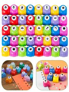 6/1pc Embossing Tool/Punch Set Craft Hole Punch Multicolor Creative Paper Punch Set, Suitable For DIY Handmade Album Decoration, Card Making, Art Photo Decoration, Stationery Supplies And Other Handmade Crafts, A Multifunctional Handmade Tool Gift, Desktop Decoration, Gift Filler, Room Decoration, Card Making Tool, DIY Scrapbook Handmade, Shape Cutter/Mold, Handmade Decoration, Heart/Star/Flower Embossing Tool - Multicolor - View 2