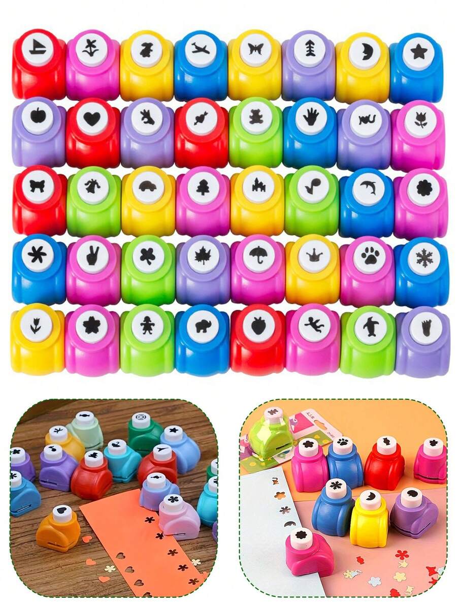 6/1pc Embossing Tool/Punch Set Craft Hole Punch Multicolor Creative Paper Punch Set, Suitable For DIY Handmade Album Decoration, Card Making, Art Photo Decoration, Stationery Supplies And Other Handmade Crafts, A Multifunctional Handmade Tool Gift, Desktop Decoration, Gift Filler, Room Decoration, Card Making Tool, DIY Scrapbook Handmade, Shape Cutter/Mold, Handmade Decoration, Heart/Star/Flower Embossing Tool