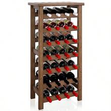 Wine Rack, Display Holder With Table Top,  Free Standing Storage Shelves For Kitchen, Pantry, Cellar, Bar - Walnut - View 3
