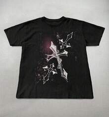 Camiseta Y2k, camiseta gráfica de los años 2000, camiseta y2k, camiseta gráfica grunge genial, regalos para ella, ropa gótica, camiseta gráfica de los 90, camiseta unisex de algodón - Negro - Ver 8