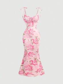 Women Midi Dresses - Rose - View 1