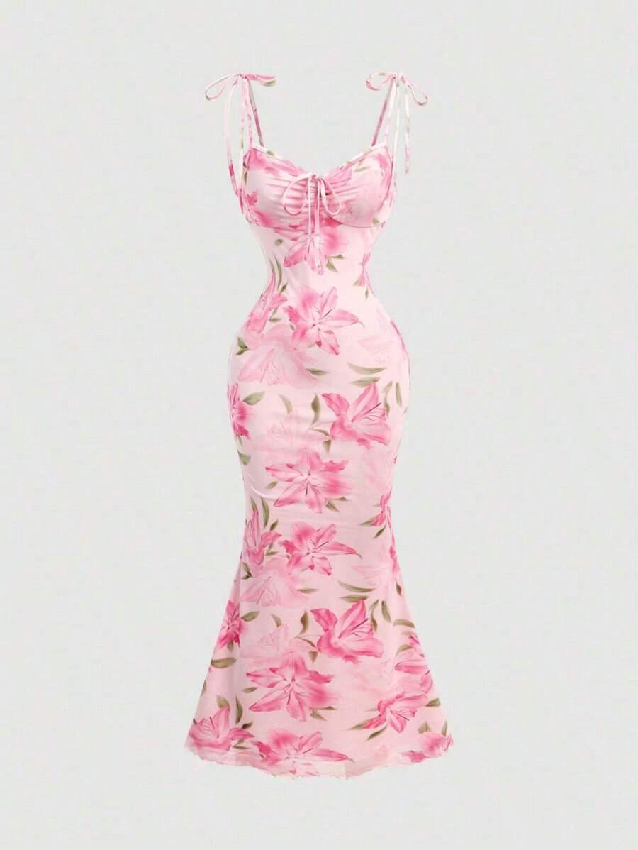 Women Midi Dresses - Rose - View 1