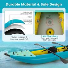 Inflatable Kayak, 12.5Ft 507lbs Tandem Kayak With 2 Aluminum Paddles, 2 Padded Seats, Footrests, 2 Fins, Hand Pump, Carry Bag A - Green- - View 5