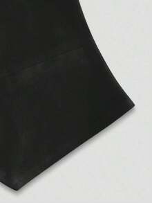 Chaqueta de chaleco con cuello en V de un solo pecho de unicolor para mujer, primavera y verano - Negro - Ver 5