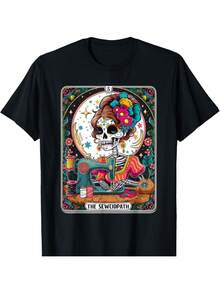Unisex T-Shirt, Perfect As A Christmas, Thanksgiving, New Year Or Birthday Gift For Parents And Friends, Made Of Soft Black Fabric, 100% Pure Cotton. - 黑色 - 查看 1