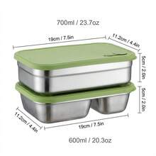 304 Stainless Steel Food Container, Stackable Refrigerator Sealed Fresh-Keeping Box, Fruit And Vegetable Meat Storage Box With Lid, Large Capacity Food Preservation Box, Suitable For Kitchen Food Storage And Organization - Multicolor - View 23