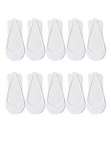 3/5 pares de calcetines cortos antideslizantes para mujer, calcetines ultra finos sin forro, calcetines invisibles transpirables para tacones altos - Multicolor - Ver 10