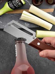1pc Stainless Steel Plastic Handle Peeler, Multi-Function Bottle Opener With Forged Blade - For Peeling, Slicing Fruits And Vegetables | Perfect For Home Cooks And Chefs, Vegetable Slicer | Stainless Steel Blade - Forged Blade, Fruit Peeler - Multicolor - View 9