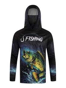 Men's Sun Protection Fishing Shirt - Lightning 3D Fish Print, Quick-Dry Long Sleeve - Multicolor - View 2