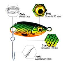 1Pc Ultralight Micro Fishing Spoon Set, 2.3cm/2.9cm Sinking Metal Baits With Simulation Fish Skin, Professional Glow Tackle For Trout, Crappie, Bluegill, And Small Sea Bass - S026 - View 6