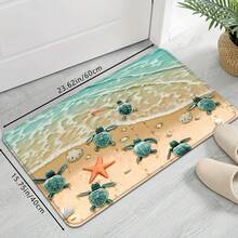 1PC/2PCS/3PCS Kitchen Floor Mats, Beach Sea Turtle & Starfish Print, Non-Slip, Water Absorbent, Soft & Comfortable, Easy To Clean, Ideal For Kitchen Decoration - Multicolor - View 10