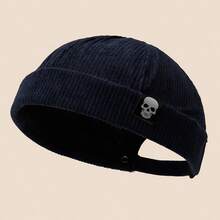 Mũ chủ nhà phong cách đường phố Hip-Hop, mũ lưỡi trai văn học kiểu Hồng Kông unisex, mũ Tangzhuang đầu lâu thời trang đa năng - A - Xem 5