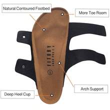 Men's Sandals Adjustable Buckle Straps Arch Support Slides For Summer 7-14 - 黑色 - 查看 3