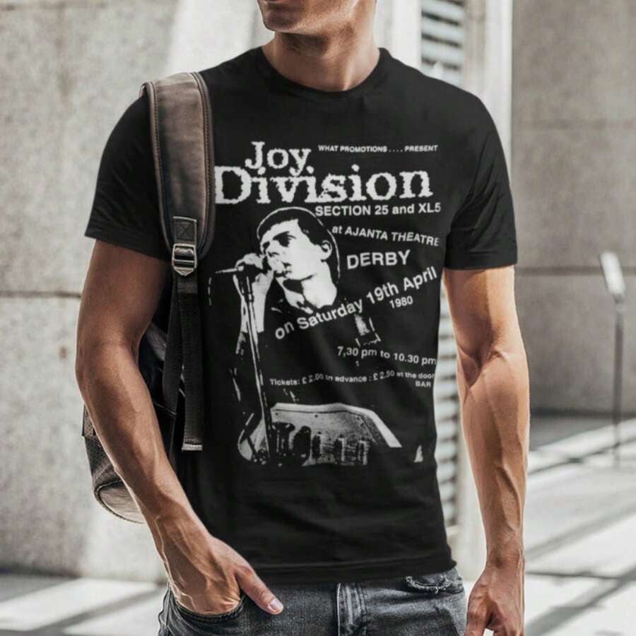 Joy Division Gig Poster T-Shirt - 黑色 - 查看 1