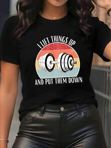 Rebel Rock T-Shirt With Vintage Brooch And Stylish Design, Casual Short-Sleeved Crew Neck T-Shirt,  Vintage Rock Style. New Arrivals For Summer. - 黑色 - 查看 7