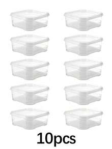 2/5/10/20pcs/Set Refrigerator Frozen Meat Compartment Box, Frozen Storage Box, Household Freshness Preservation Box, Refrigerator Storage And Portioning Box,Transparent Stackable Meal Preparation Containers - Clear - View 12