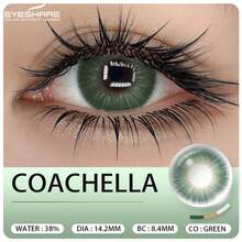 EYESHARE EYESJARE 1 對新款棕色眼影色隱形眼鏡 高品質藍灰色綠色隱形眼鏡 適合婚禮情人節禮物 6 個月拋棄式 14.2mm 適合日常約會與節日活動 - COACHELLA綠 - 查看 4