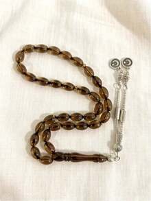 1 chuỗi hạt cầu nguyện Hồi giáo 33 hạt Tasbih Misbaha có tua hợp kim, chuỗi hạt cầu nguyện Tesbih dùng trong tôn giáo và mang theo hàng ngày, chuỗi hạt cầu nguyện cầm tay. - Nhiều màu - Xem 11