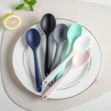 Cuchara de silicona para mezclar sopa, cucharas para mezclar, cucharón para mezclar, utensilios de cocina, herramienta para agitar y servir, 3 uds. - Verde - Ver 1