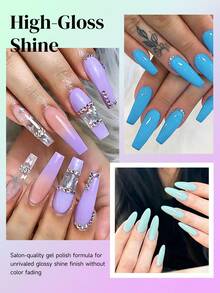 6-Color Nail Gel Polish Set, Multiple New Style Combinations, Long-Lasting Removable Soak-Off UV/LED Gel, Semi-Permanent Effect, Versatile Color Palette Full Set, Professional Nail Tools, Best Partner For Manicure - 01 - View 5