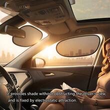 Car Windshield Side Window Sunshades - Electrostatic Adsorption Dark Transparent Film, Suitable For Low-Angle Sunlight, UV Protection, Heat Dissipation, Easy Installation And Removal Sun Visors, For Driver And Passengers, 2pcs Set - Multicolor - View 7