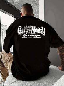 100% Algodón Premium 180g .¡Oferta Especial!Playera.Camiseta única Gas Monkey Garage estilo y2k con diseño impresionante de logo que refleja pasión por la velocidad y el arte del motor perfecta para los amantes de la cultura automovilística y el estilo urbano ideal para destacar en cualquier ocasión Camiseta Streetwear Unisex Ideal para Conciertos y Regalo - Negro - Ver 6