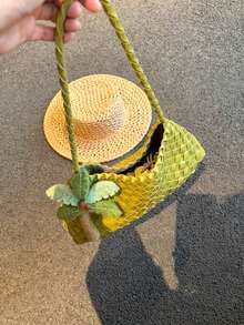 2026 New Handmade Woven Coffee Color Casual Shoulder Bag, Underarm Bag, Mother-Child Bag, Business Women's Commuter Bag, Suitable For Work, Shopping, Dating, Travel, School And Other Daily Use (Accessories Not Included) - Green - View 11
