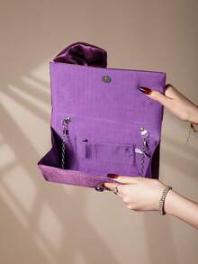 Satin Butterfly Shaped Clutch Bag, Suitable For Balls And Formal Occasions - Purple - View 6