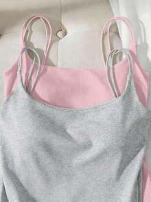 2 piezas Conjunto de camisola sin espalda ajustada para mujer, Camisola sin espalda de verano para mujer, Adecuado para el transporte diario, citas, fiestas, otoño/invierno/verano, Navidad, Año Nuevo, Acción de Gracias, fiestas, bodas, playa, ceremonias de graduación, de moda, elegante, casual, salidas, citas, reservas, transporte, brillante, Día de San Valentín, elegante, vacaciones, casual, Y2K, salidas, ceremonias de graduación y otras ocasiones. - Negro 3 - Ver 5