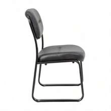 Boss B9539 Leather Sled Base Side Chair - Negro - Ver 7
