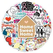 50pcs Cartoon Family English Phrase "Home" Themed Creative Decorative Hole Board Stickers - Multicolor - View 6