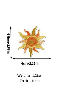 3pcs Vintage Sun Pattern Embroidered Cloth Patches, Retro Element Polyester Iron-On Or Sewing Applique Trims For DIY Clothing, Bags, Shoes, Curtains, Hats, Home Decor Accessories - 3pcs Sun - View 5