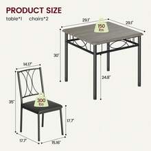 Dining Table & Chair Sets - Grey+ Cushioned Seat - View 4