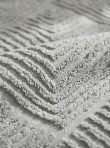 Bộ chăn ga gối 2/3 món kiểu Bohemian, 100% polyester, họa tiết hoa 3D xếp nếp, không kèm ruột chăn, thích hợp cho mọi mùa, kiểu dáng hiện đại với 1/2 vỏ gối. - Xám - Xem 5