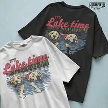 Lake Time, Labrador Summer, Hunting Dog Design, Funny Labrador Graphic At The Lake, Digital Download For Outdoor Dog Lovers - 白色 - 查看 2