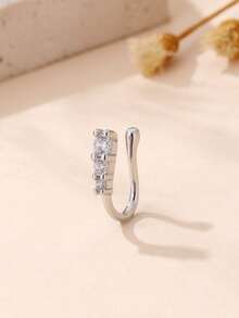 1 chiếc khuyên mũi hình chữ U tối giản thanh lịch, đính đá zirconia tổng hợp, thích hợp làm quà tặng Ngày của Mẹ, dự tiệc, đám cưới, hoặc đeo hàng ngày. - hình chữ nhật - Xem 8
