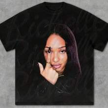 Inspired By The Design Of The Manon Katseye T-Shirt, Retro Vintage 90s Style T-Shirt, Women's Blouses, Blouses, Casual Blouses For Women, Casual Tops For Women, Tops, Unisex. - 黑色 - 查看 1
