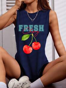 Women's Tank Top, As A Gift For Girlfriend Sports - Navy Blue - View 2