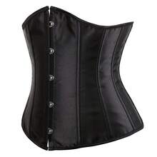 1pc Women's Satin Waist Cincher, Bust Enhancing Slimming Waist Trainer, Suitable For Daily Wear And Occasions - Black - View 5