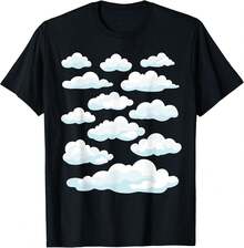 White Clouds T-Shirt - 黑色 - 查看 3