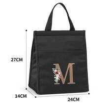 Bolsa térmica, bolsas de almuerzo portátiles, bolsa térmica aislada, bolsas Bento para comida, impresión de letras doradas, bolsas de hielo para almacenamiento de Picnic de viaje - M - Ver 13