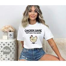 Camiseta de Chicken Game: Divertida camiseta de pollo de dibujos animados, Camiseta de humor No mires al pollo, Camiseta Game Over - Blanco - Ver 1