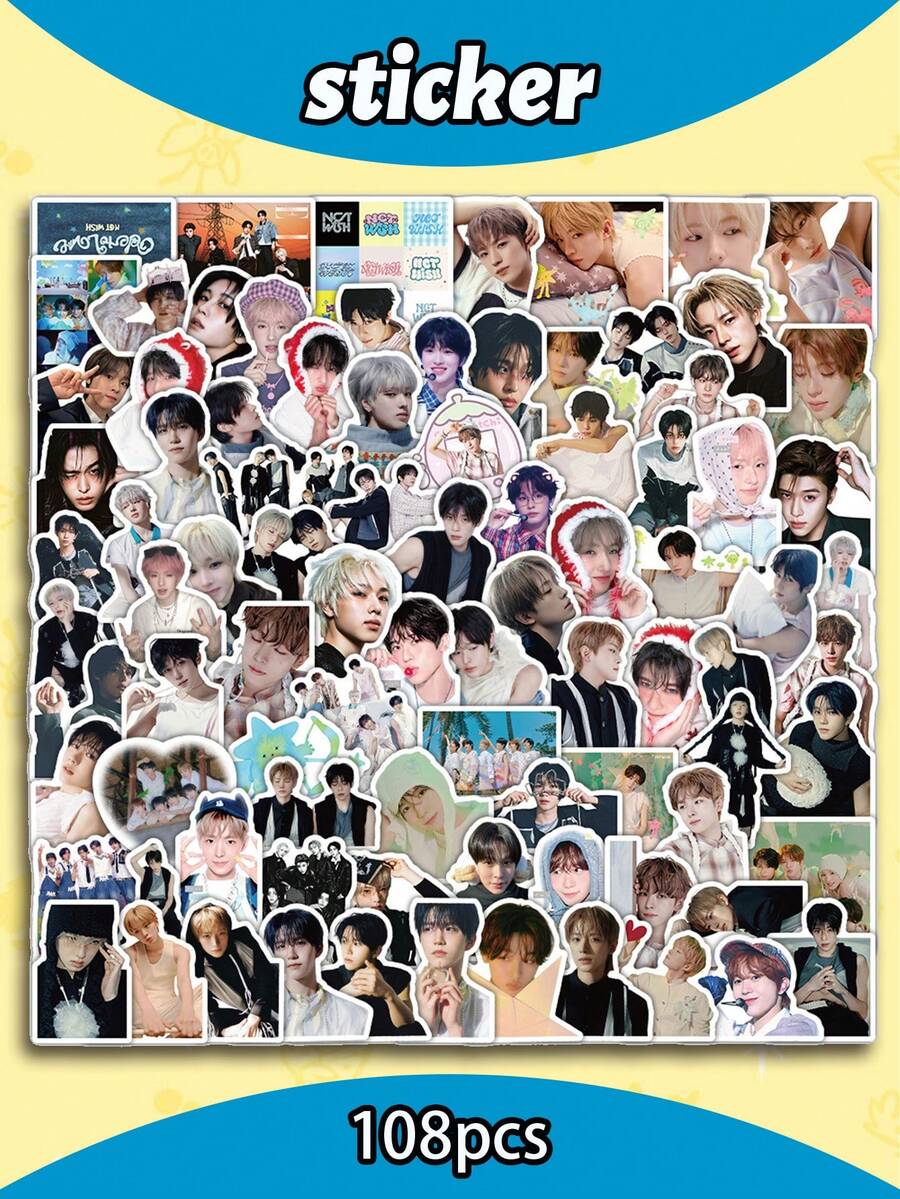 108pcs NC/TWISH Limited Edition Stickers | Ode To Love Album K-Pop Stickers, All Members Individual And Group Photo Stickers, Must-Have For NCTzen Fans, Suitable For Laptop, Water Bottle, Phone Case, Skateboard DIY, Ideal K-Pop Merchandise Gift - Multicolor - View 1