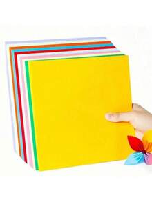 100pcs Vibrant Craft Paper Set, 10 Assorted Colors, Ideal For Origami, Arts & Crafts, Office Supplies, Scrapbooking, Sewing, Paper Craft Tools - Premium Quality Paper Material - Multicolor - View 7