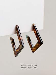 1 Pair New Acetate Gradient Letter Hoop Earrings, Fashionable Retro Personalized Old Money Y2K Streetwear Elegant Earrings For Women, Suitable For Graduation, Birthday, Party, Ramadan, Mother's Day, Valentine's Day, Christmas, New Year, Daily Wear - Multicolor - View 6