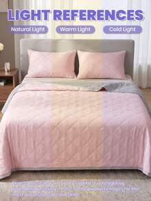1pc Light Pink Cooling Blanket, Bedspread, Bedding, Bedroom Decor, Air Conditioning Quilt, Lightweight Summer Bedding, Fully Breathable And Cool, Soft And Comfortable, Suitable For All Bed Sizes, Suitable For Home And Dorm Use, Does Not Include Pillows And Pillowcases - Baby Pink - View 8
