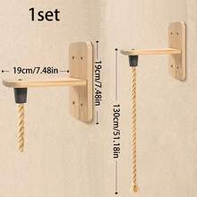 1 Set Wall-Mounted Cat Climbing Rope Jumping Platform, Thick Natural Hemp Rope, Space-Saving, Pet Exercise Toy, Indoor Cat Activity Wall-Hanging Design, Sturdy Pet Accessory, Cat Wall Ladder, Kitten Play Equipment - Multicolor - View 12