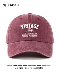 1pc 67th Birthday Graphic Print Baseball Cap For Men, Washed Vintage Hat For Outdoor Sun Protection, Suitable For Street & Daily Wear,Beach,Holiday - A - View 5