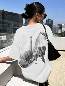 Women's T-Shirt For Spring And Summer - 白色 - 查看 6